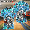 BlueJose Bowling & Pins Street Graffiti Teddy Bear Style Customized Name, Team Name 3D Shirt (4 Colors)