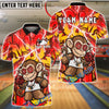 BlueJose Bowling & Pins Graffiti Monkey Urban Street Style Customized Name, Team Name 3D Shirt (4 Colors)