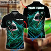 BlueJose Billiards Ball 8 Pool Shark Splash Power Personalized Name & Team Name Shirt (4 Colors)