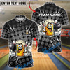 BlueJose Bowling And Pins Beer Mug Lightning Polka Dot Customized Name, Team Name 3D Shirt (6 Colors)