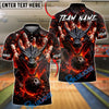 BlueJose Bowling And Pins Dragon Lava Inferno Customized Name, Team Name 3D Shirt (4 Colors)