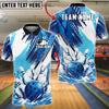 BlueJose Bowling And Pins Splash Grunge Customized Name, Team Name 3D Shirt (6 Colors)