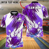 BlueJose Bowling And Pins Splash Grunge Customized Name, Team Name 3D Shirt (6 Colors)
