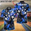 BlueJose Bowling And Pins Burst Geometric Customized Name, Team Name 3D Shirt (6 Colors)