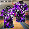 BlueJose Bowling And Pins Burst Geometric Customized Name, Team Name 3D Shirt (6 Colors)