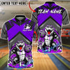 BlueJose Bowling & Pins Alligator Slime Monster Cartoon Customized Name, Team Name 3D Shirt (4 Colors)
