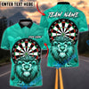 BlueJose Darts Lion Dartboard Cartoon Cute Animal Multicolor Options Personalized Name Shirt (4 Colors)
