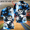 BlueJose Bowling & Pins Panda Street Style Cartoon Customized Name, Team Name 3D Shirt (4 Colors)