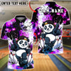 BlueJose Bowling & Pins Panda Street Style Cartoon Customized Name, Team Name 3D Shirt (4 Colors)