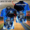 BlueJose Bowling & Pins Bulldog Flame Biker Style Customized Name, Team Name 3D Shirt (4 Colors)