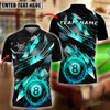 BlueJose Billiards 8 Ball Crack Glass Lightning Fire Personalized Name Shirt (4 Colors)