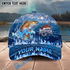 BlueJose Fishing Blue Flame Ocean Personalized Cap (13 Breeds)