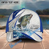 BlueJose Fishing White Scale Pattern Personalized Name Classic 3D Cap Personalized Cap (13 Breeds)