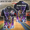 BlueJose Bowling And Pins Thunder Tiger Strike Style Customized Name, Team Name 3D Shirt (4 Colors)