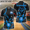 BlueJose Bowling And Pins Golden Star Style Customized Name, Team Name 3D Shirt (4 Colors)