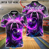BlueJose Bowling & Pins Fierce Bear Fire Artwork Customized Name, Team Name 3D Shirt (4 Colors)