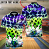 BlueJose Bowling & Pins Colorful Fur Texture Design Customized Name, Team Name 3D Shirt (4 Colors)