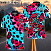 BlueJose Darts Neon Leopard Print Darboard Graphic Multicolor Options Personalized Name Shirt (6 Colors)