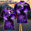 BlueJose Darts Dark Dragon Blood Moon Dartboard Design Multicolor Options Personalized Name Shirt (4 Colors)