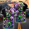 BlueJose Darts Skull Graffiti Colorful Paint Multicolor Options Personalized Name Shirt (4 Colors)