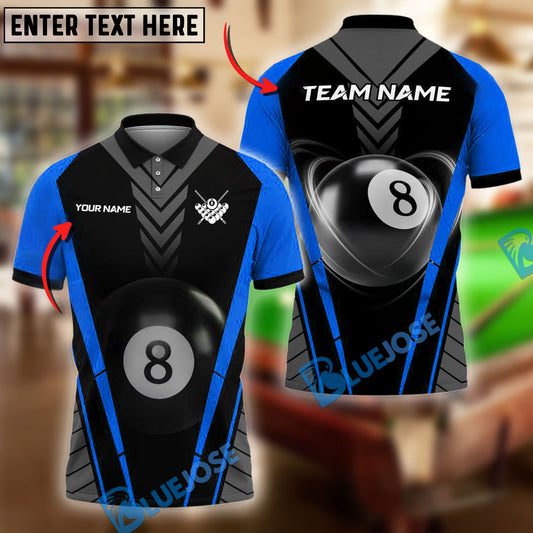 BlueJose Billiards Ball 8 Sport Personalized Name, Team Name Unisex Shirt (4 Colors)