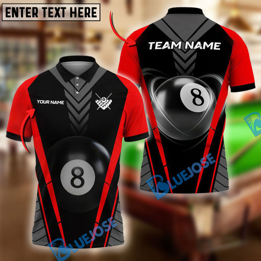 BlueJose Billiards Ball 8 Sport Personalized Name, Team Name Unisex Shirt (4 Colors)