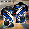 BlueJose Bowling And Pins Lightning Strike Design Customized Name 3D Shirt (4 Colors)