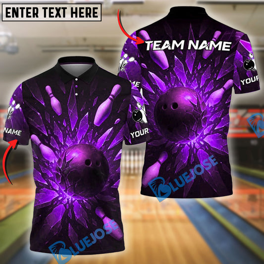 BlueJose Bowling And Pins Ice Breaker Customized Name 3D Shirt (4 Colors)
