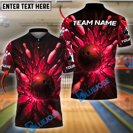 BlueJose Bowling And Pins Ice Breaker Customized Name 3D Shirt (4 Colors)