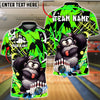 BlueJose Bowling & Pins Funny Gorilla Character Graffiti Splash Customized Name, Team Name 3D Shirt (4 Colors)