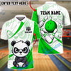 BlueJose Bowling & Pins Cute Panda Cartoon Design Customized Name, Team Name 3D Shirt (4 Colors)