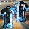 BlueJose Bowling And Pins Black Gold Pins And Ball Geometric Customized Name, Team Name 3D Shirt (6 Colors)