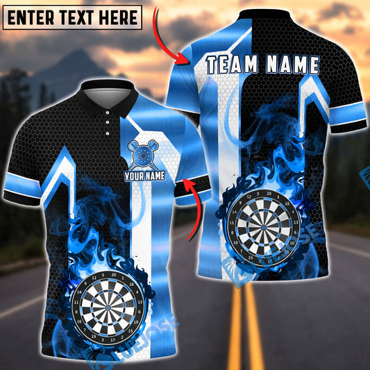 BlueJose Darts Flaming Dartboard Black Gold Geometric Personalized Name, Team Name Unisex Shirt (6 Colors)