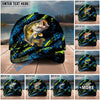 BlueJose Fishing Neon Splash Angler Hat Personalized Name Classic 3D Cap Personalized Cap (13 Breeds)