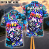 BlueJose Darts Graffiti Funny Never Give Up Dartboard Personalized Name, Team Name Shirt (4 Colors)