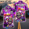 BlueJose Darts Graffiti Funny Never Give Up Dartboard Personalized Name, Team Name Shirt (4 Colors)