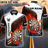 BlueJose Darts Flame Dartboard Strike Multicolor Options Personalized Name Shirt (4 Colors)