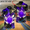 BlueJose Bowling & Pins Golden Diagonal Stripes Fire Customized Name, Team Name 3D Shirt (4 Colors)