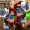 BlueJose Billiards 8-Ball Eagle American Flag Firework Pattern Personalized Name Shirt (4 Colors)