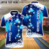 BlueJose Bowling And Pins Snowflake Christmas Customized Name, Team Name 3D Shirt (4 Colors)