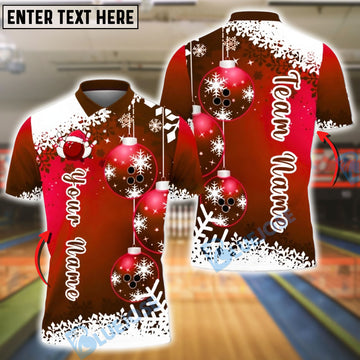 BlueJose Bowling And Pins Snowflake Christmas Customized Name, Team Name 3D Shirt (4 Colors)