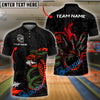 BlueJose Bowling And Pins Black & Neon Venomous Snake Customized Name And Team Name 3D Shirt (4 Colors)