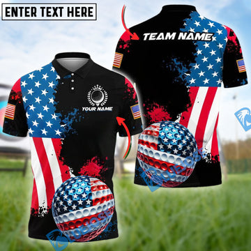 BlueJose Golden Distressed USA Flag Customized Name, Team Name 3D Shirts