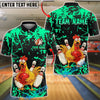 BlueJose Bowling And Pins Chicken Funny Cartoon Strike Graphic Customized Name, Team Name 3D Shirt (6 Colors)