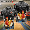 BlueJose Bowling And Pins Chicken Funny Cartoon Strike Graphic Customized Name, Team Name 3D Shirt (6 Colors)
