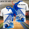 BlueJose Bowling And Pins Strike Pins Ball Line Dynamic Motion Graphic Customized Name, Team Name 3D Shirt (4 Colors)