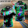 BlueJose Bowling And Pins Rainbow Splash Paint Strike Artistic Design Customized Name, Team Name 3D Shirt (4 Colors)