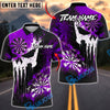 BlueJose Darts Skull Paint Splash Grunge Target Design Personalized Name, Team Name Unisex Shirt (4 Colors)