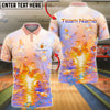 BlueJose Bowling And Pins Butterfly Dream Pastel Fantasy Glow Design Customized Name, Team Name 3D Shirt (4 Colors)