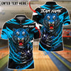 BlueJose Bowling And Pins Fierce Tiger Strike Ball Power Claw Graphic Customized Name, Team Name 3D Shirt (6 Colors)